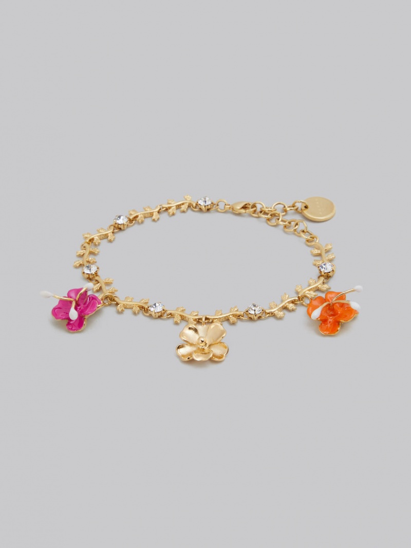 Marni Enamelled Flower Charm Bracelet Flores | FMXUI48877