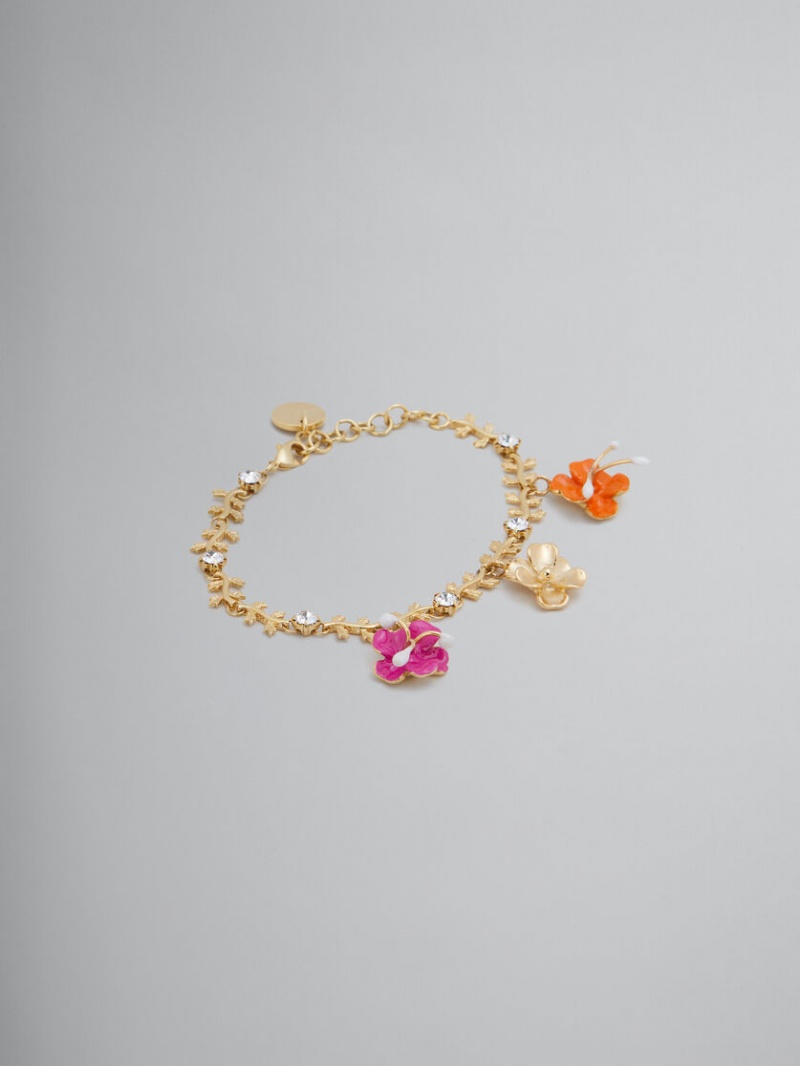 Marni Enamelled Flower Charm Bracelet Flores | FMXUI48877
