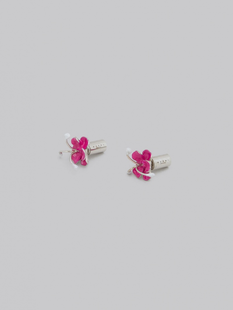 Marni Enamelled Metal Flower Stud Flores | MXCIF28904