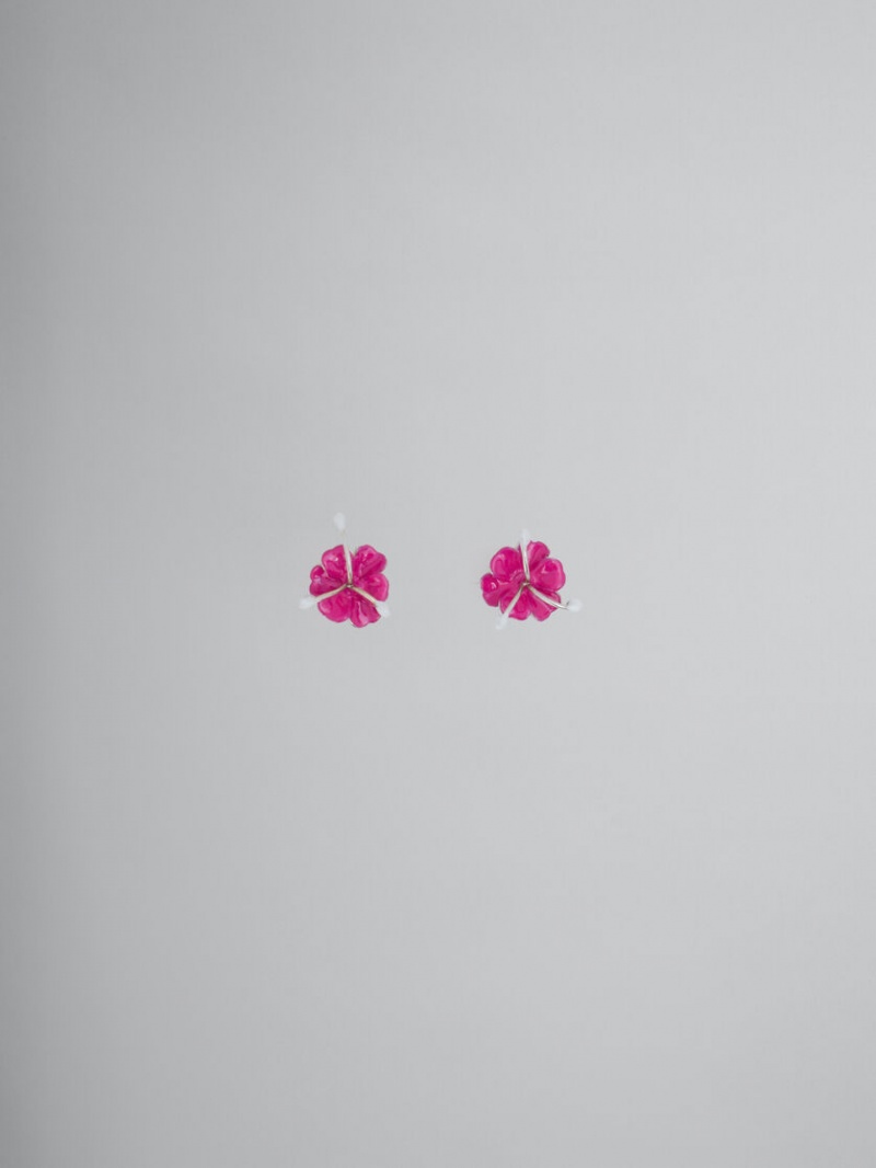 Marni Enamelled Metal Flower Stud Flores | MXCIF28904