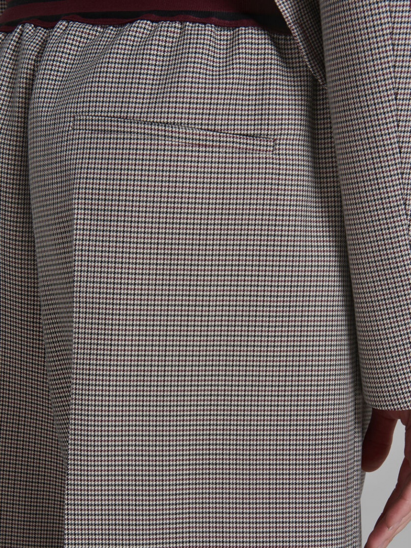 Marni Houndstooth Check Trousers With Logo Cintura Grises Rojos | MXJZR34679