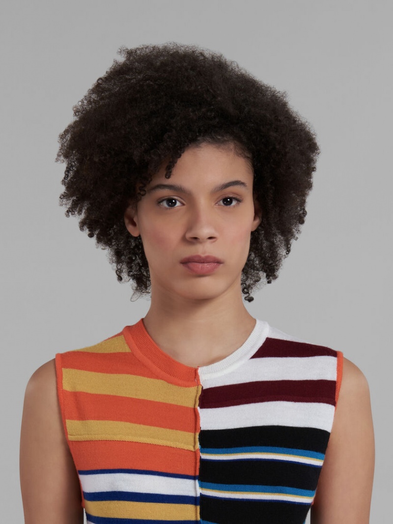 Marni Knit With Patchwork Stripes Colourful | DMXVO20957