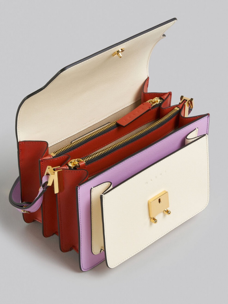 Marni Lilac Saffiano Cuero Trunk Bag Morados | PMXER48412