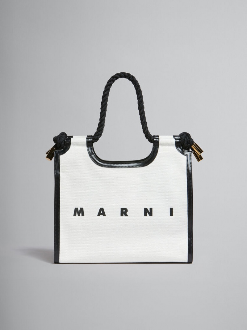 Marni Lona Marcel Tote Bag Blancos Negros | UMXND37076