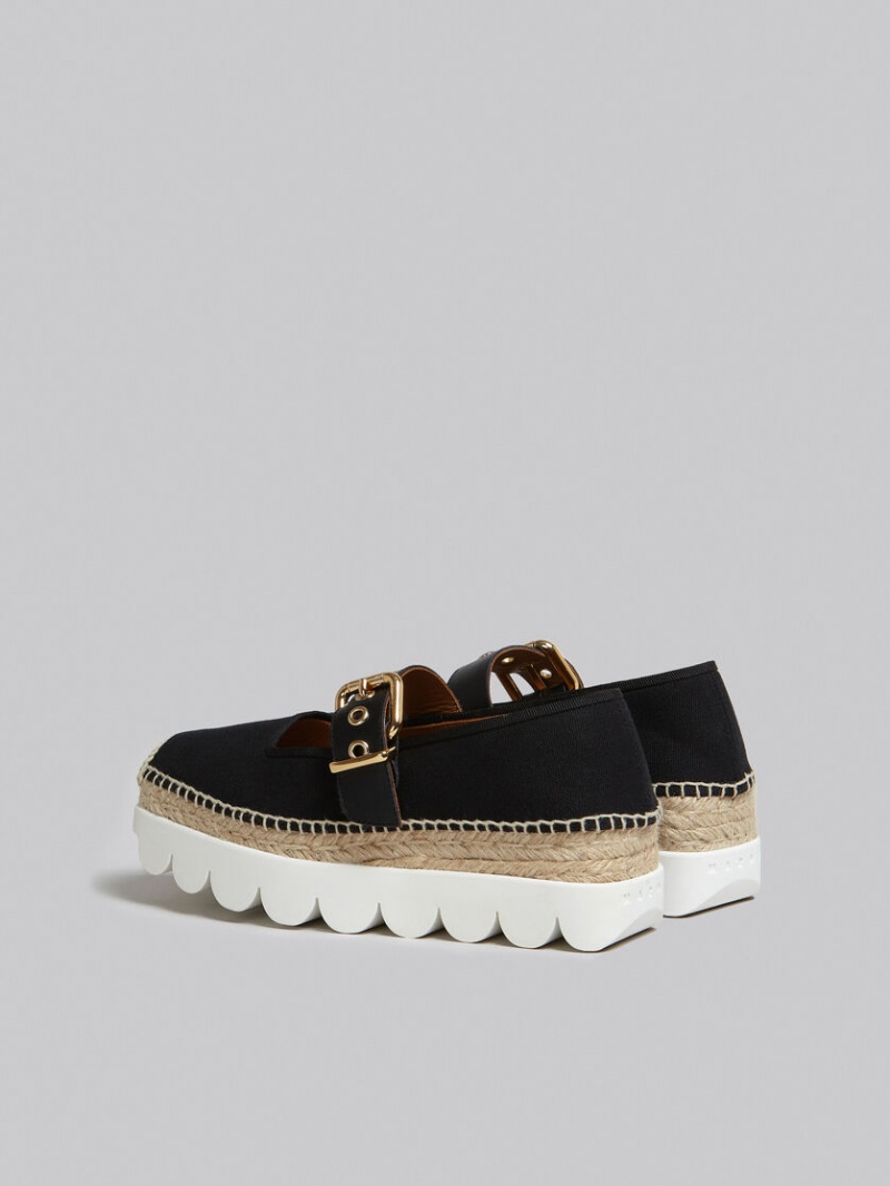 Marni Lona Petal Espadrillas Negros | XMXGW77971