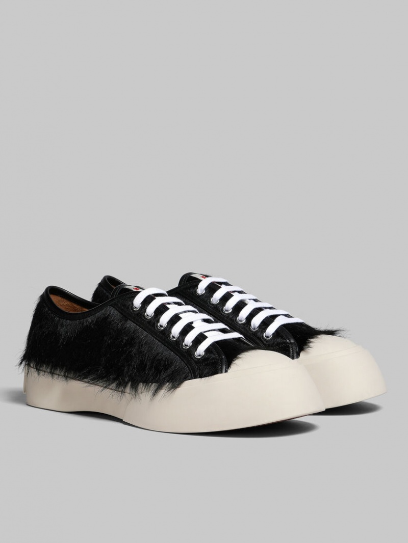 Marni Long-hair Calfskin Pablo Sneaker Negros | MXQAV40311