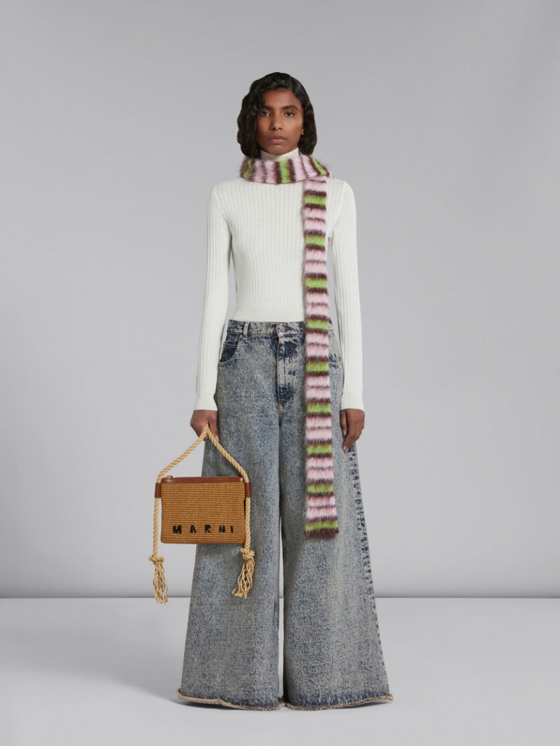 Marni Marcel Summer Bag With Rope Shoulder Stripe Stripes | MXNEJ48260