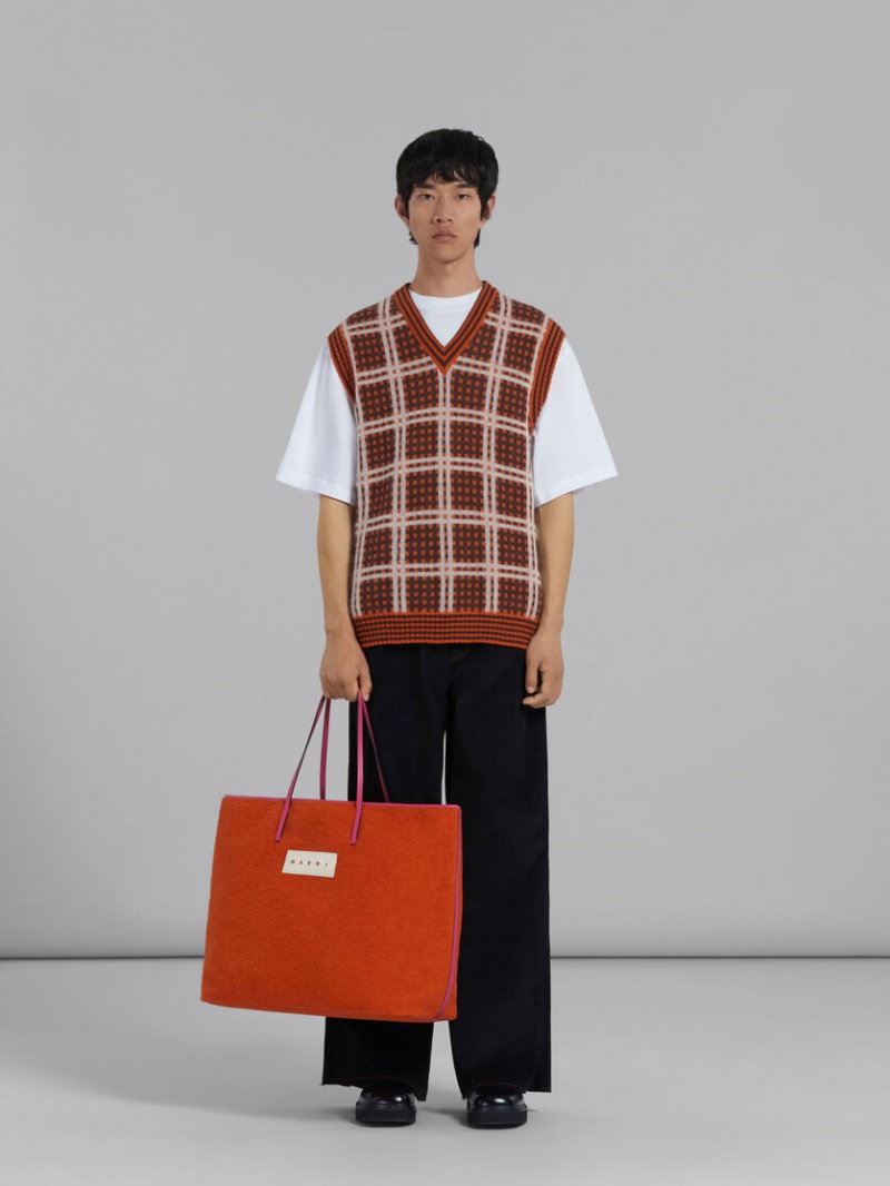 Marni Medium Reversible Janus Shopping Bag Naranjas | MXJKU98625