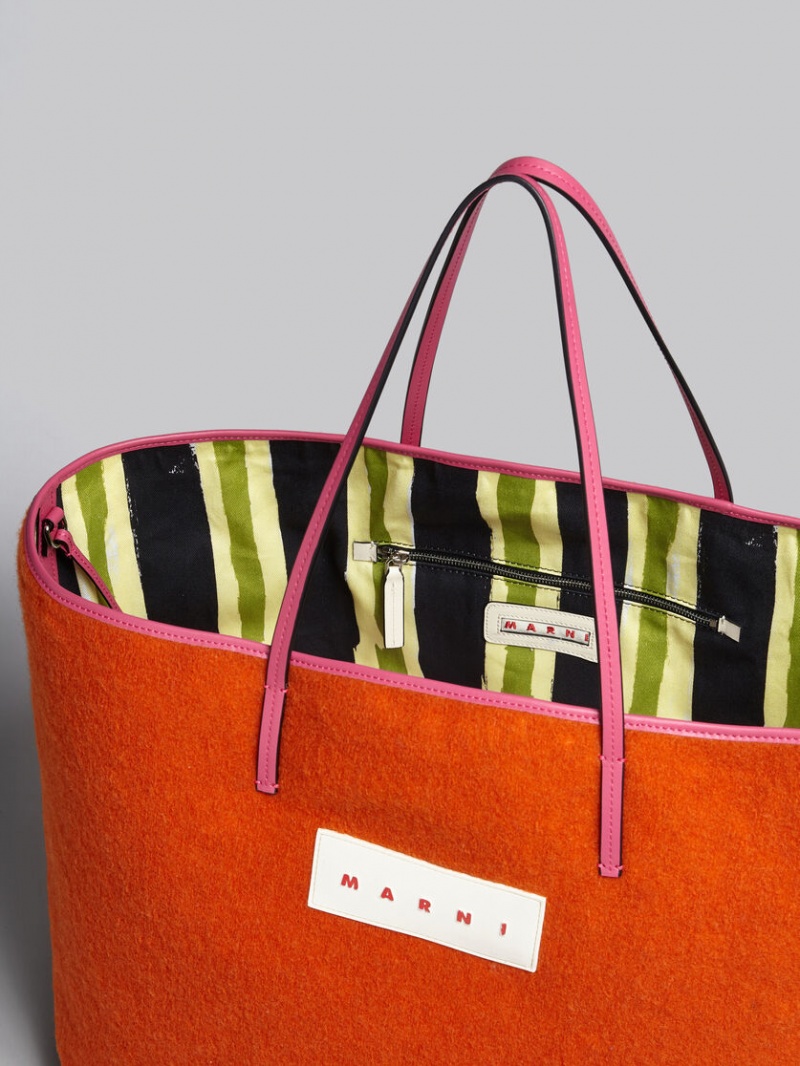 Marni Medium Reversible Janus Shopping Bag Naranjas | MXJKU98625