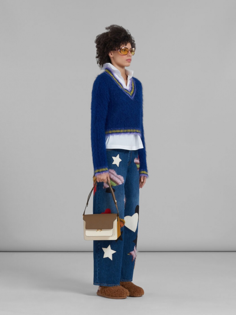 Marni Mohair Jumper With A Rayas Trims Azules | MXEGJ53903