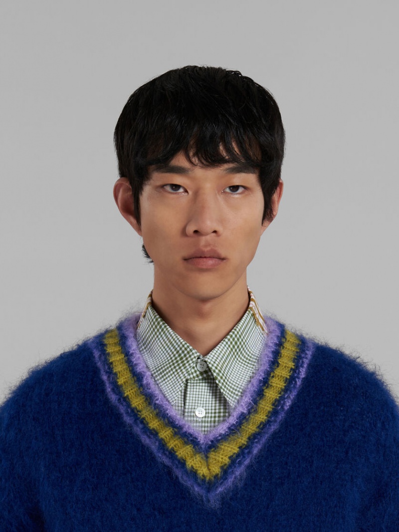 Marni Mohair Jumper With A Rayas Trims Azules | ZMXMJ85233