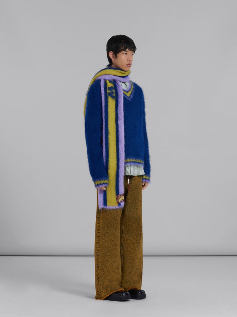 Marni Mohair Jumper With A Rayas Trims Azules | ZMXMJ85233