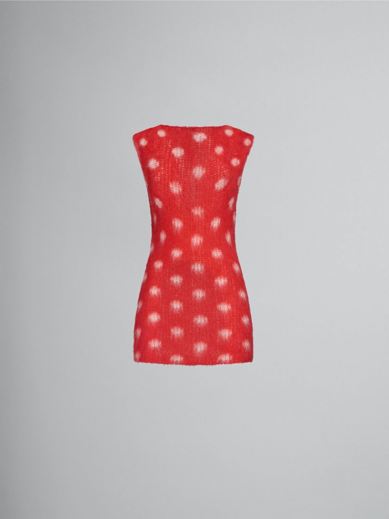Marni Mohair Sin Manga Jumper With Polka Dots Rojos | UMXTG12326