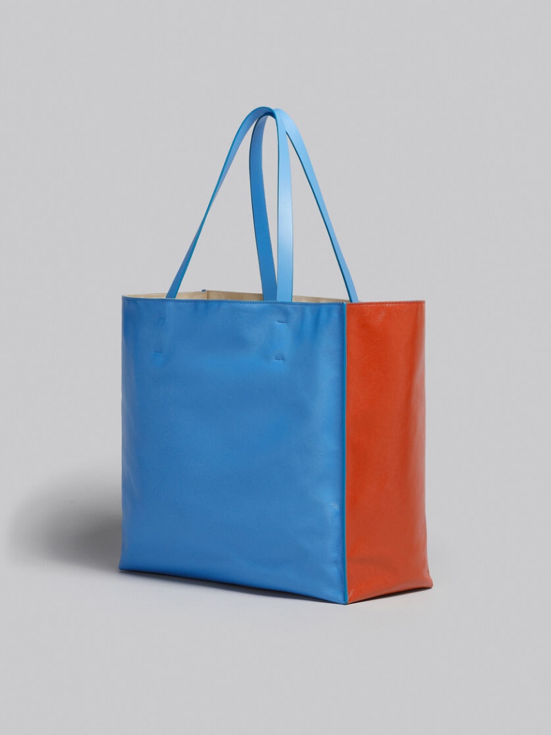 Marni Museo Soft Bag Cuero Marrom Azules | SMXVO46129