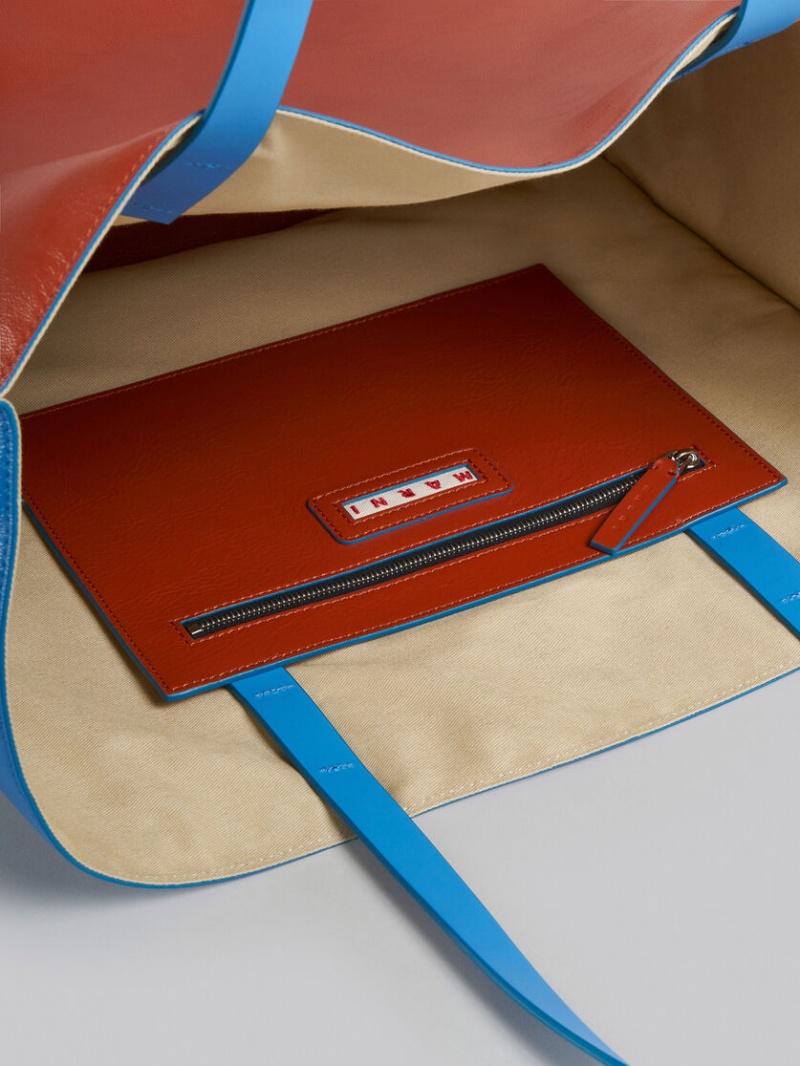 Marni Museo Soft Bag Cuero Marrom Azules | SMXVO46129