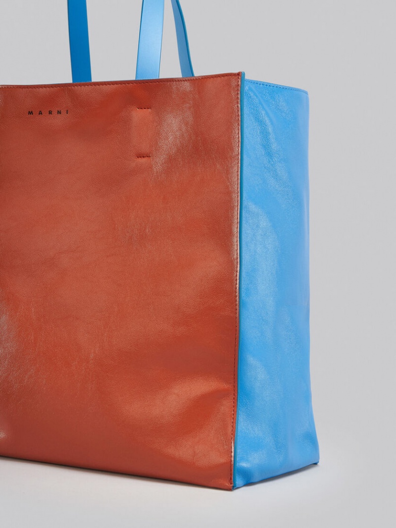 Marni Museo Soft Bag Cuero Marrom Azules | SMXVO46129