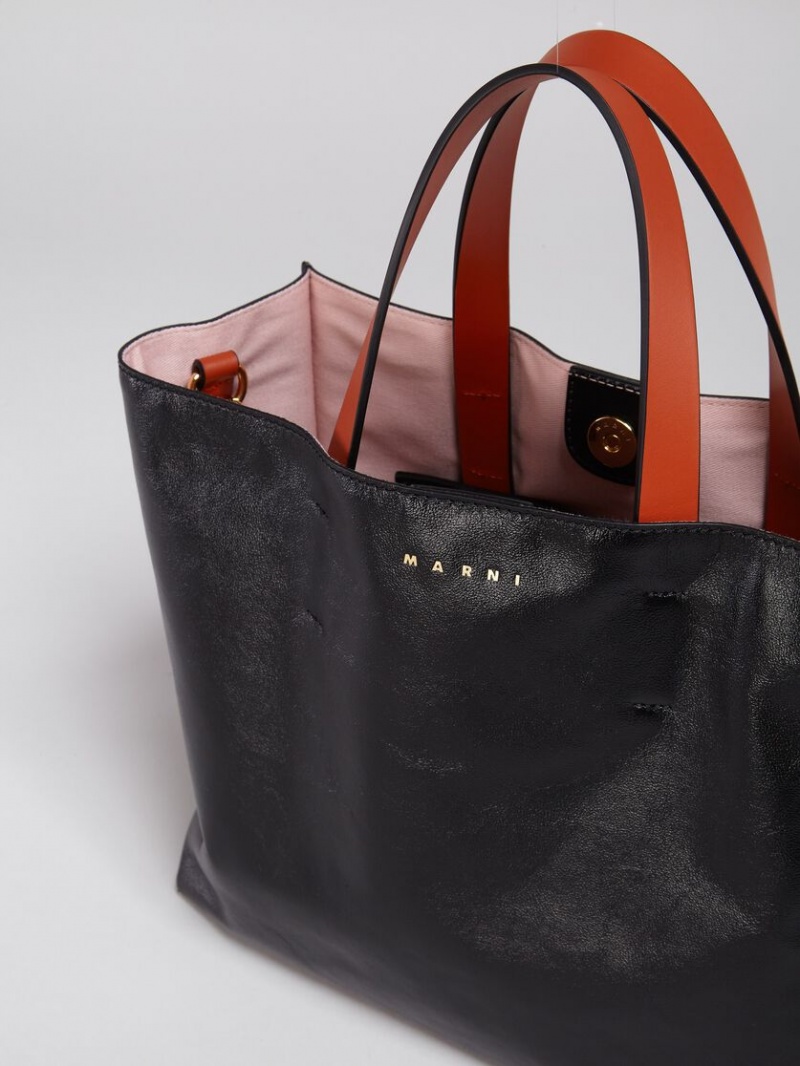Marni Museo Soft Small Bag Cuero Negros Verdes Naranjas | BMXSD39826