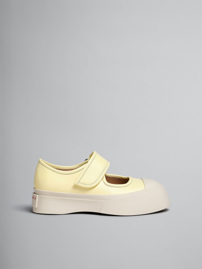 Marni Nappa Cuero Mary Jane Sneaker Amarillos Claro | SMXNY98609