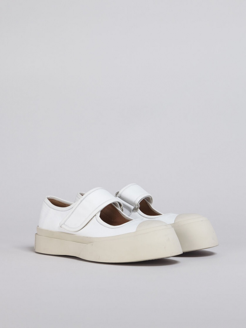 Marni Nappa Cuero Mary Jane Sneaker Blancos | UMXTG50074