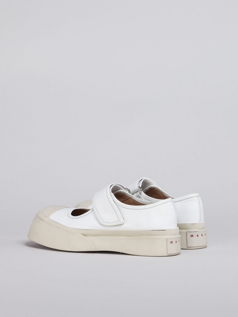 Marni Nappa Cuero Mary Jane Sneaker Blancos | UMXTG50074