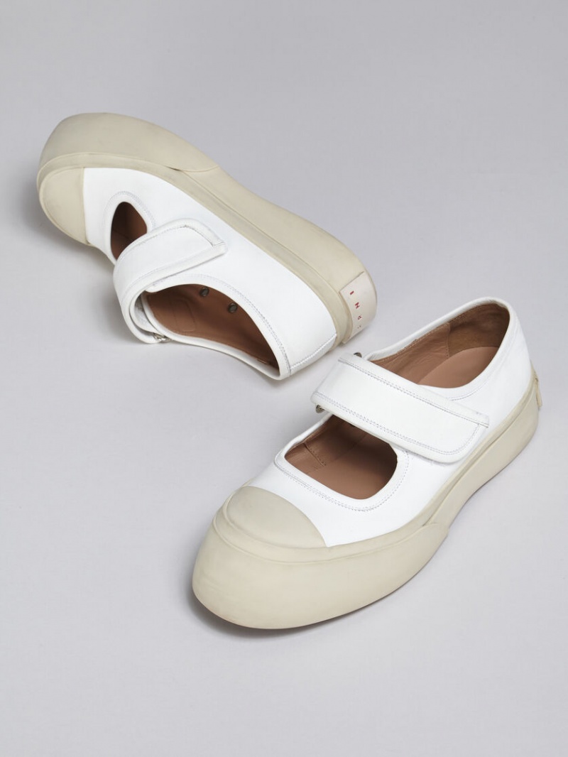Marni Nappa Cuero Mary Jane Sneaker Blancos | UMXTG50074