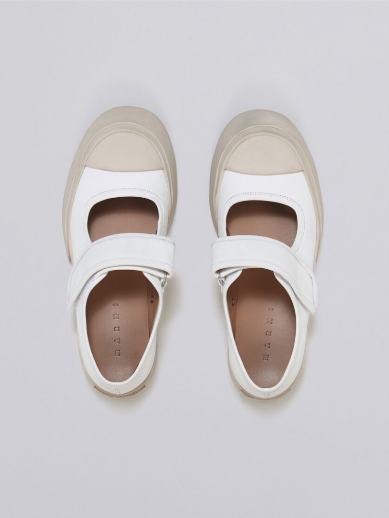 Marni Nappa Cuero Mary Jane Sneaker Blancos | AMXWC89298