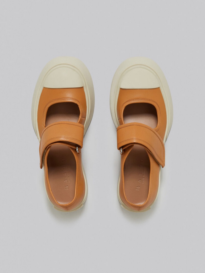 Marni Nappa Cuero Mary Jane Sneaker Marrom | MXZDE87914