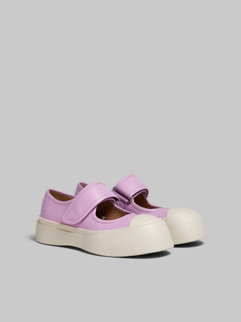 Marni Nappa Cuero Mary Jane Sneaker Morados | MXJBT14156