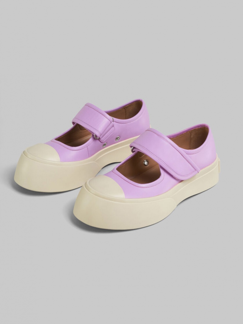 Marni Nappa Cuero Mary Jane Sneaker Morados | MXJBT14156