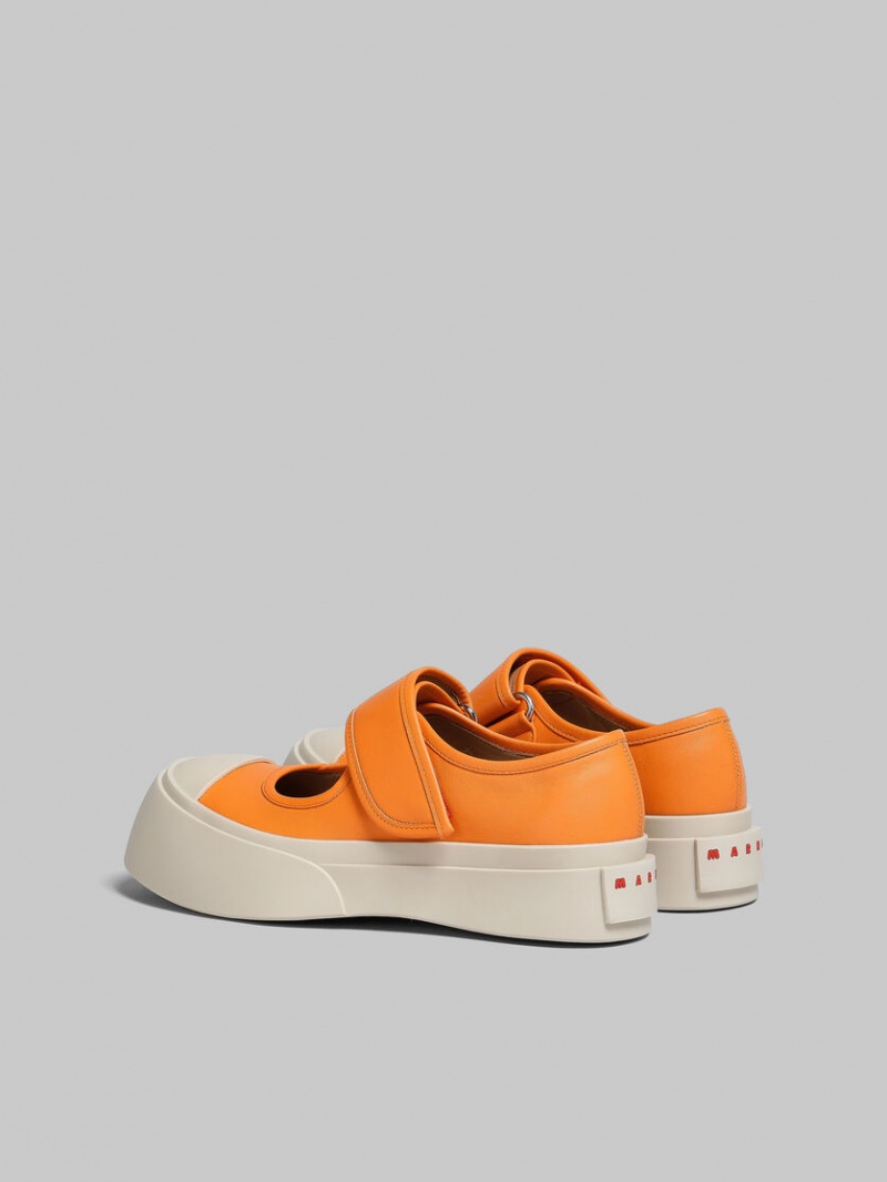 Marni Nappa Cuero Mary Jane Sneaker Naranjas | GMXEC56784