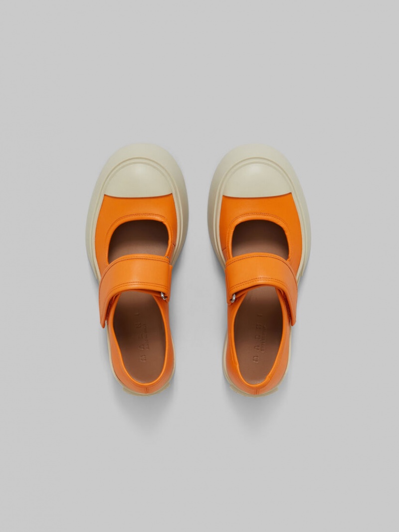 Marni Nappa Cuero Mary Jane Sneaker Naranjas | GMXEC56784