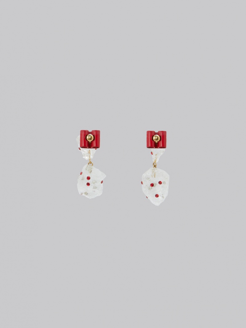 Marni Quartz Drop With Rhinestone Polka Dots Blancos | EMXHC23872