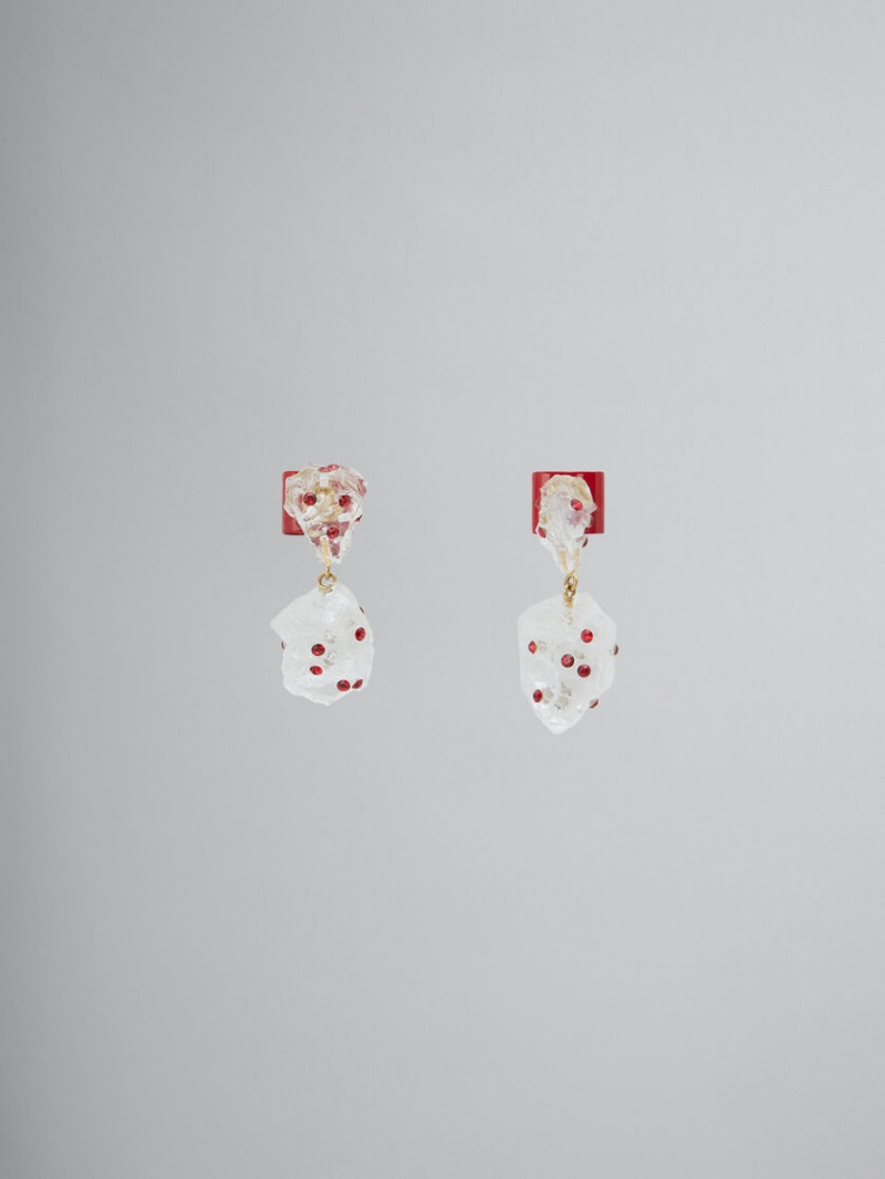 Marni Quartz Drop With Rhinestone Polka Dots Blancos | EMXHC23872