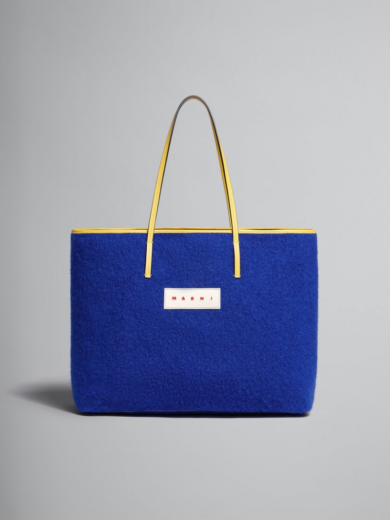 Marni Reversible Shopping Bag In Felt And Algodon Azules | MXQCS45496