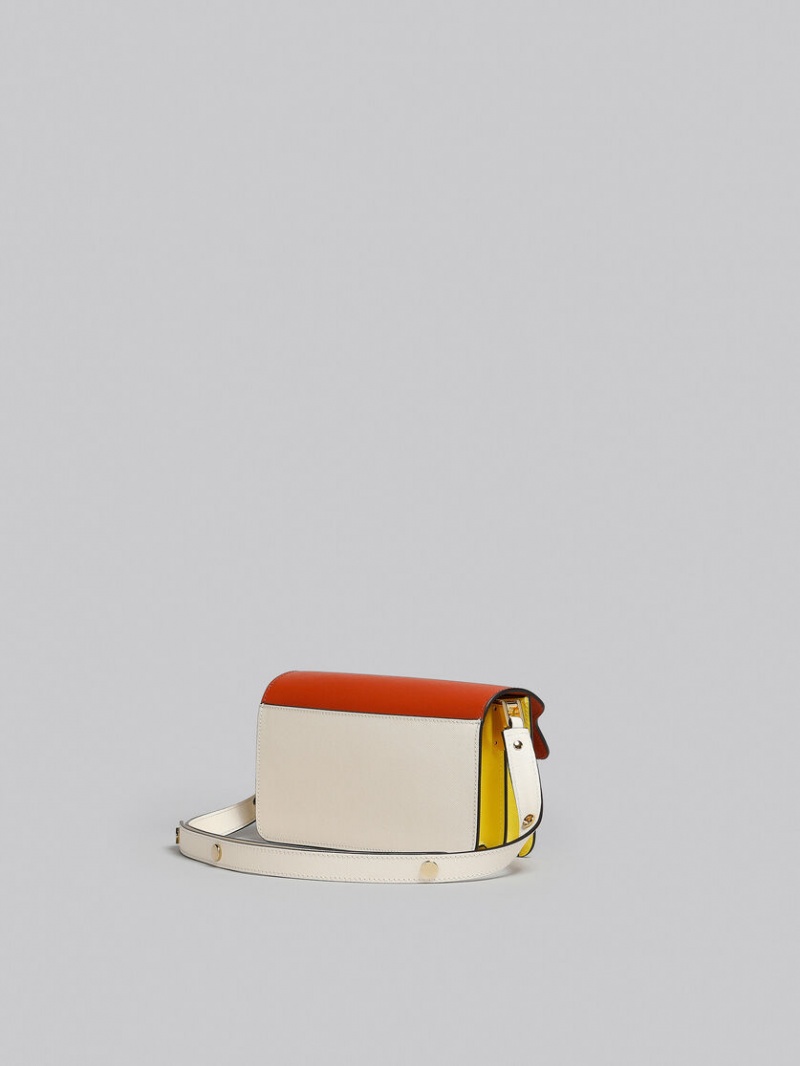 Marni Saffiano Cuero Ew Trunk Bag Marrom | MXNEJ37430
