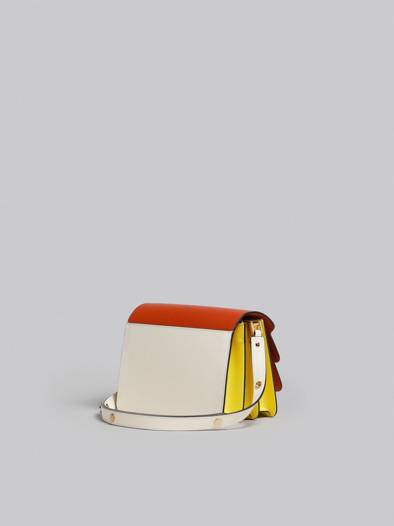 Marni Saffiano Cuero Trunk Bag Marrom | TMXWZ10653