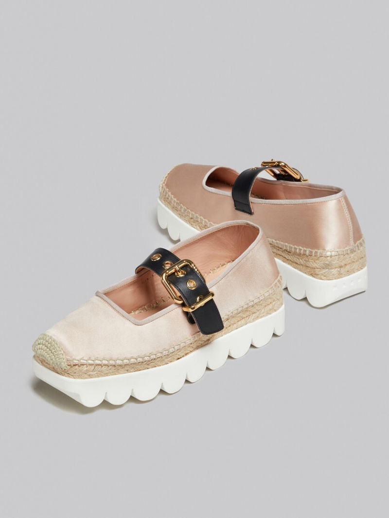 Marni Satin Petal Espadrillas Rosas | LMXSX63259