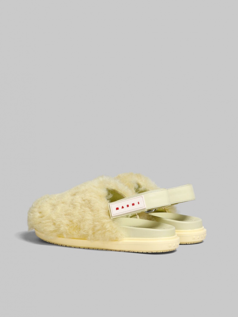 Marni Shearling Sabot Amarillos Claro | MXCVG59583