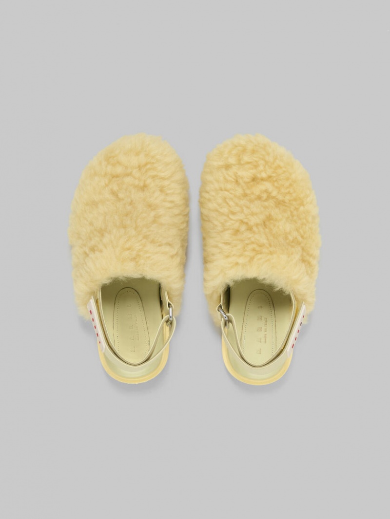 Marni Shearling Sabot Amarillos Claro | MXCVG59583