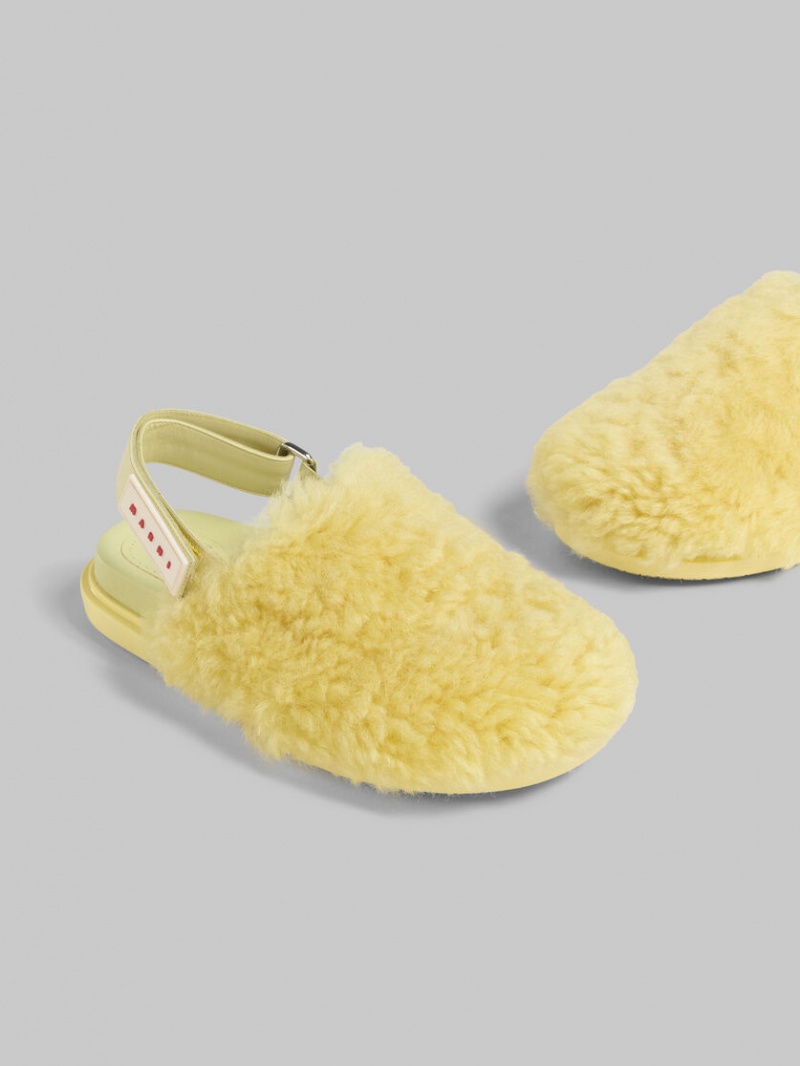 Marni Shearling Sabot Amarillos Claro | MXCVG59583