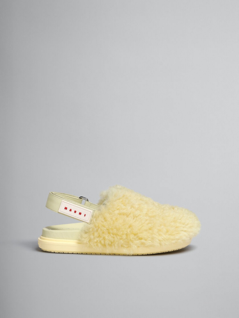 Marni Shearling Sabot Amarillos Claro | MXCVG59583
