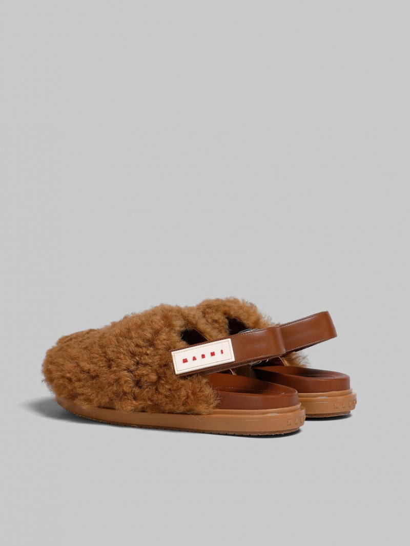 Marni Shearling Sabot Marrom | MXJKU68355