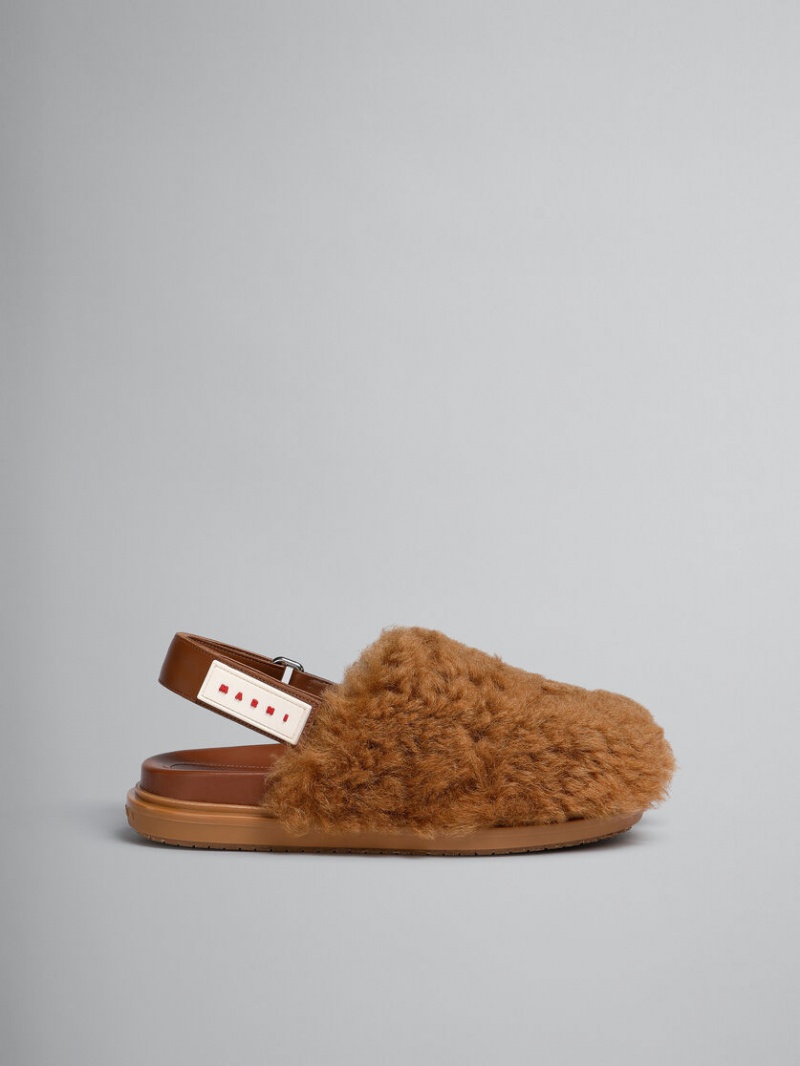 Marni Shearling Sabot Marrom | MXJKU68355