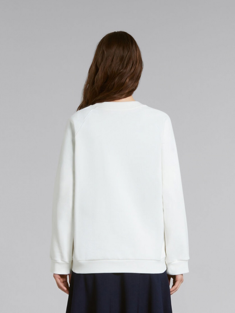 Marni Sweatshirt With Wordsearch Heart Print Blancos | EMXVG26666