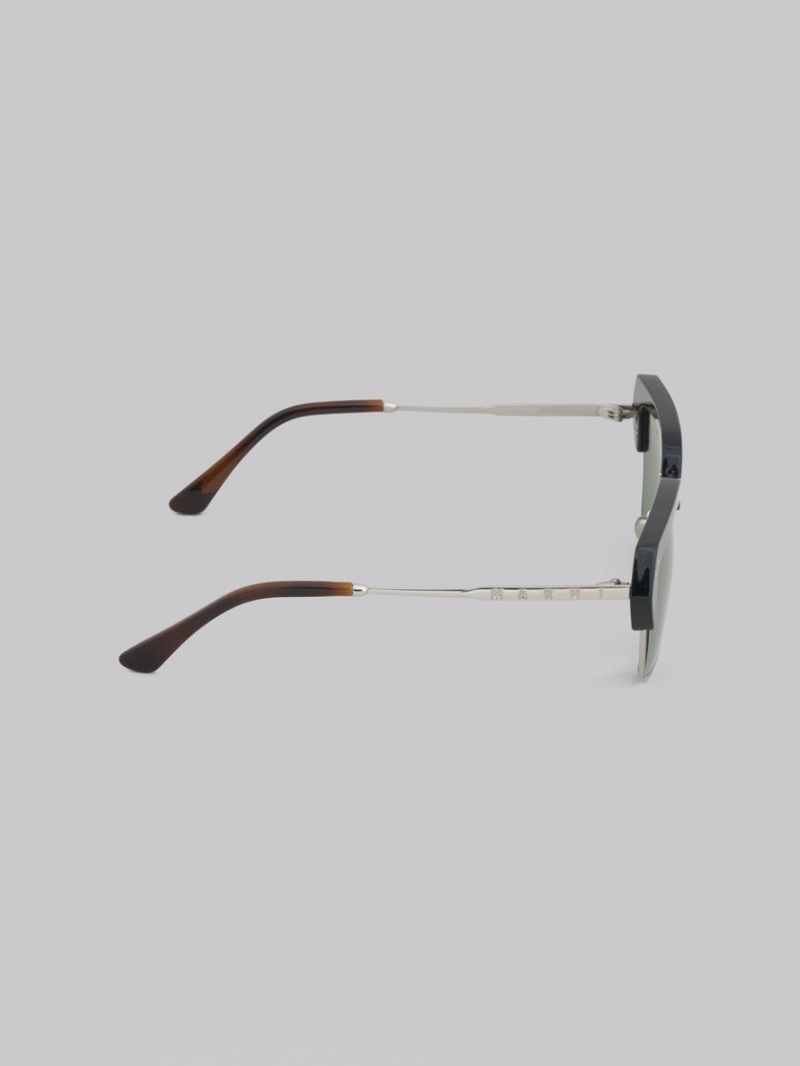 Marni Three Gorges Metal And Acetate Verdes | MXEAH17759