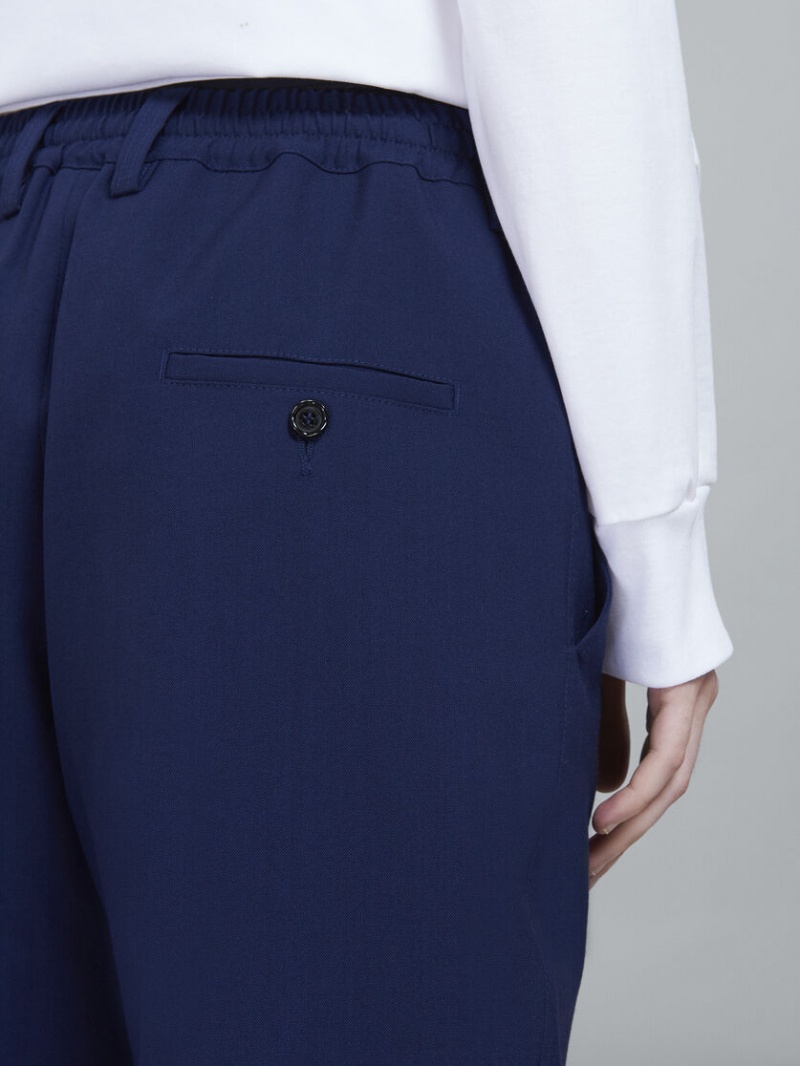 Marni Tropical Lana Cropped Pants Azules | EMXVG63481