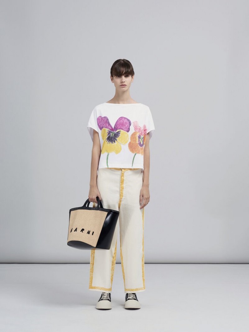 Marni Tropicalia Large Bag Cuero And Raffia Negros | EMXVG61844