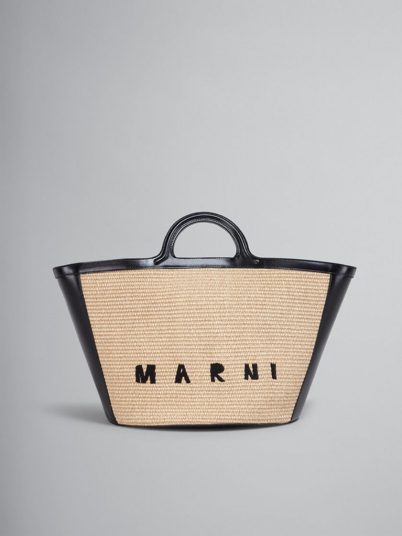 Marni Tropicalia Large Bag Cuero And Raffia Negros | EMXVG61844