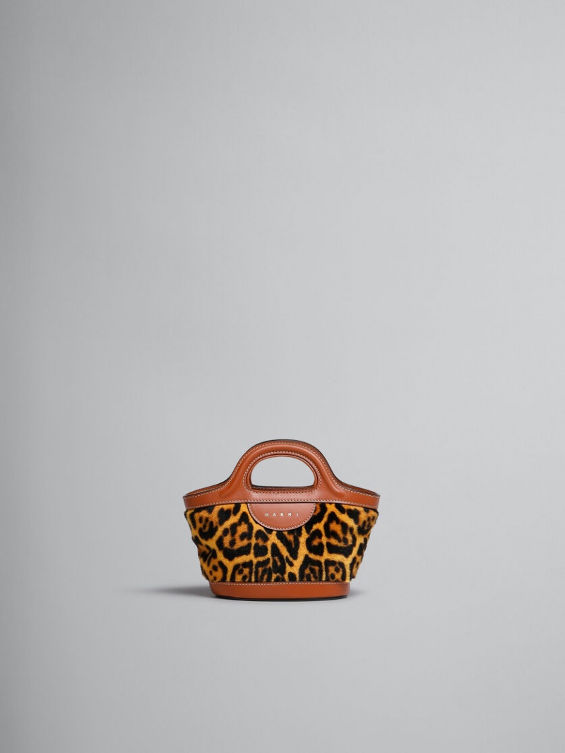 Marni Tropicalia Micro Bag Corta-hair Shearling Leopardo | BMXSD23927