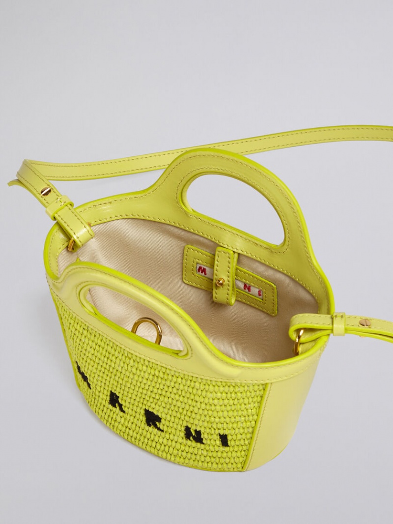 Marni Tropicalia Micro Bag Cuero And Raffia Amarillos | MXJZR67037